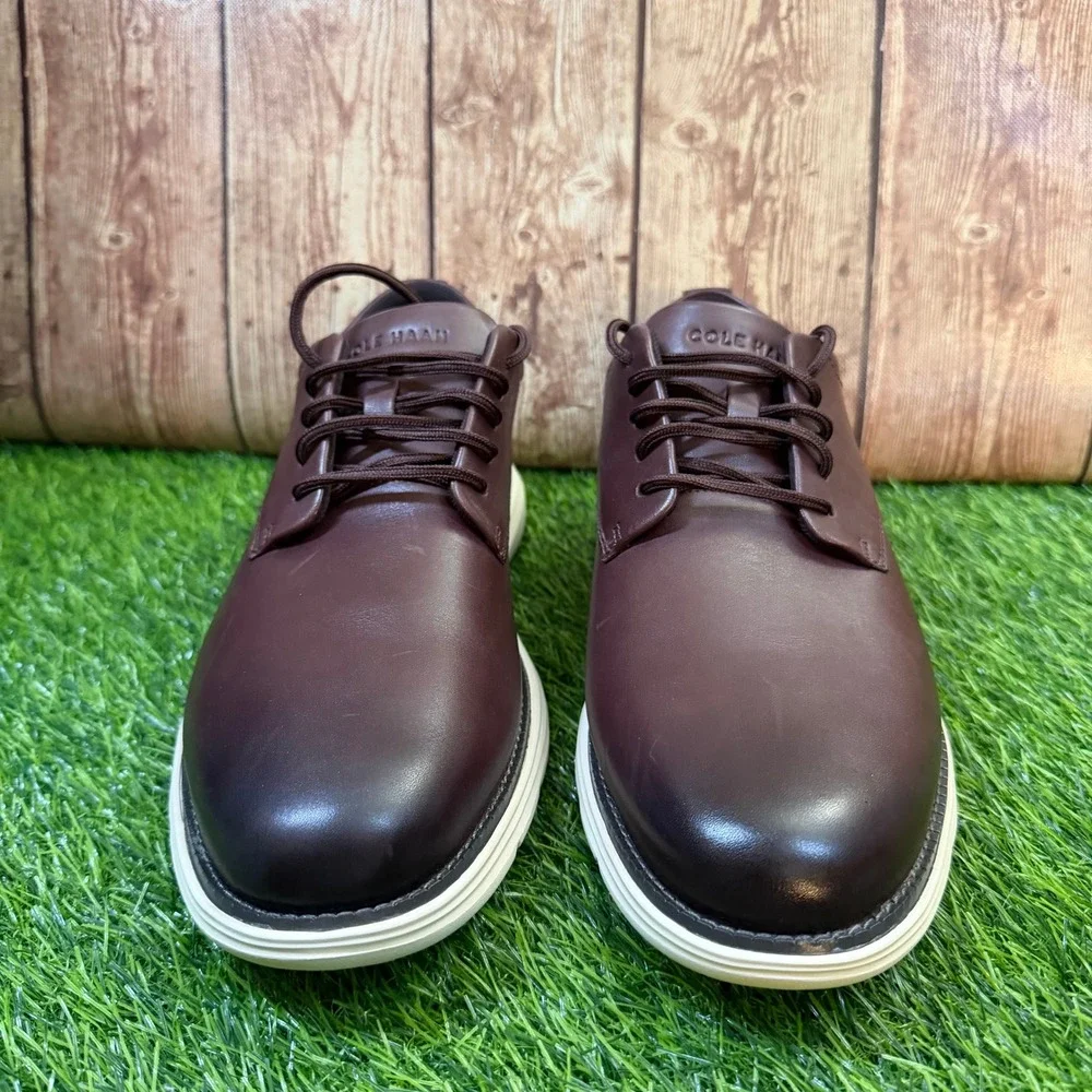 Cole Haan Grand Plus Ultra Ox Shoes Mens size 9 Burgundy Leather Dress Casual